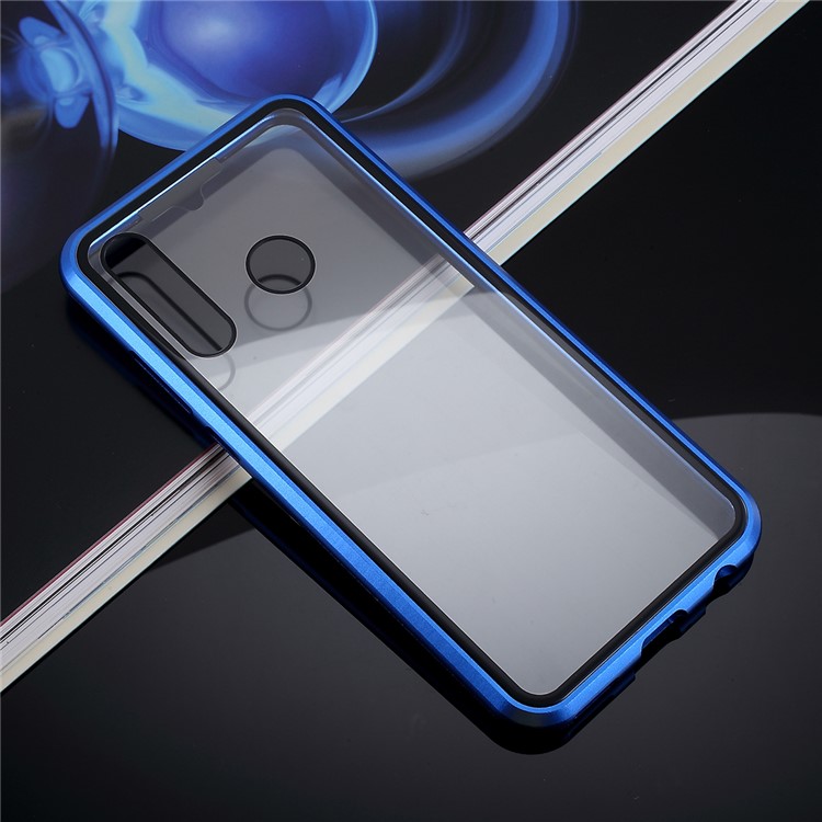 Magnetic Metal Frame + Tempered Glass Back Phone Hard Case for Huawei P Smart+ 2019/Enjoy 9s - Blue-2