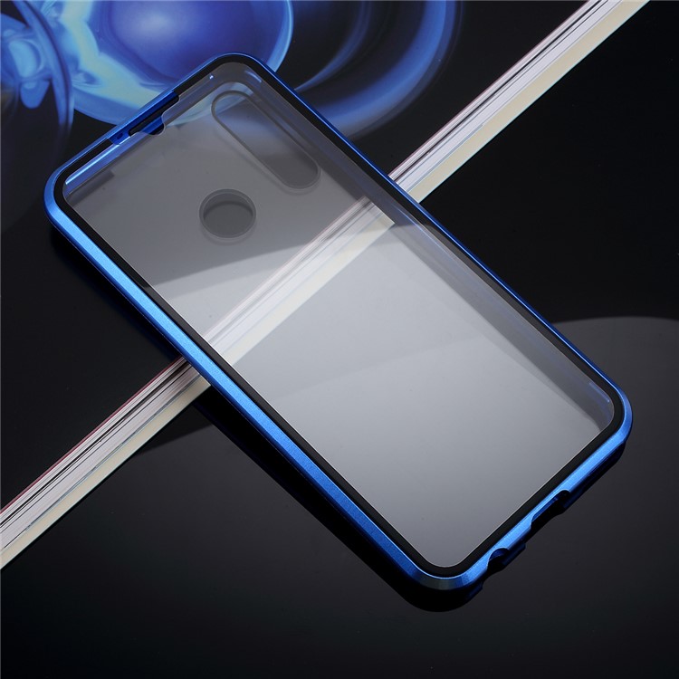 Magnetic Metal Frame + Tempered Glass Back Phone Hard Case for Huawei P Smart+ 2019/Enjoy 9s - Blue-6