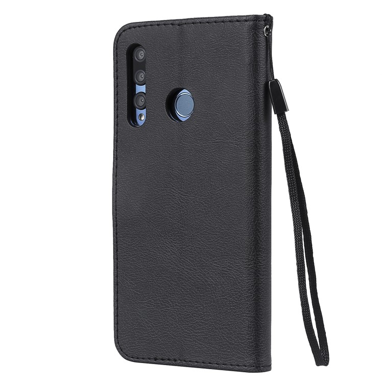 Solid Color Wallet Stand Leather Case for Huawei P Smart+ 2019/Honor 10i - Black-3