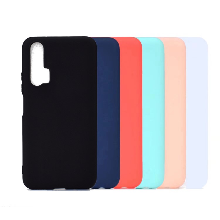 Anti-fingerprint Solid Color Matte TPU Phone Shell for Huawei Honor 20 Pro - Black-7