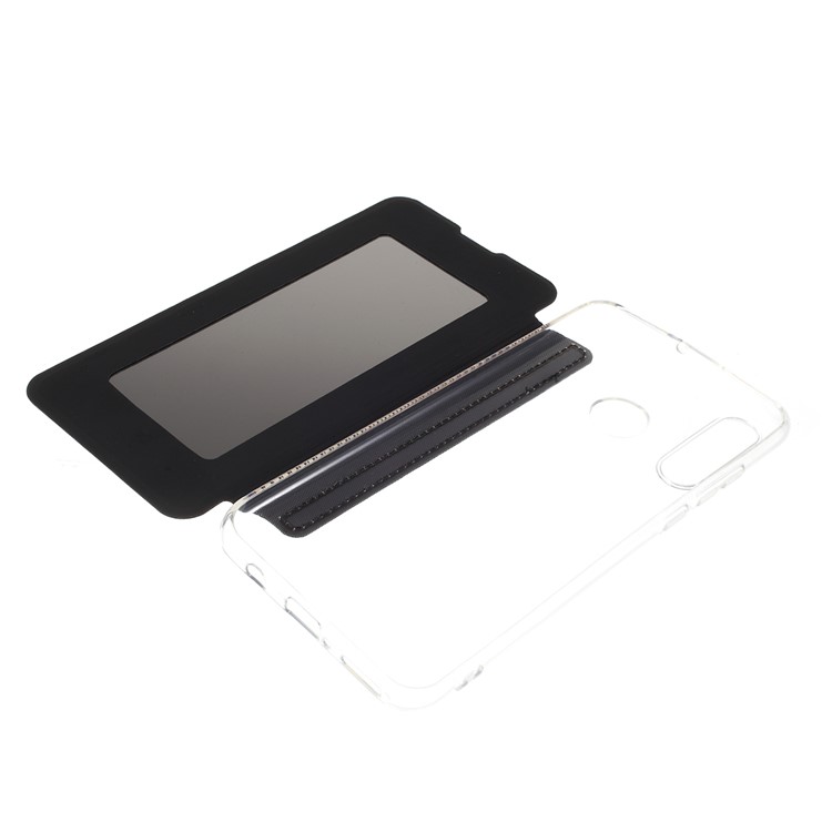 For Huawei P30 Lite/nova 4e Ultra with Mirror Leather Phone Case - Black-5