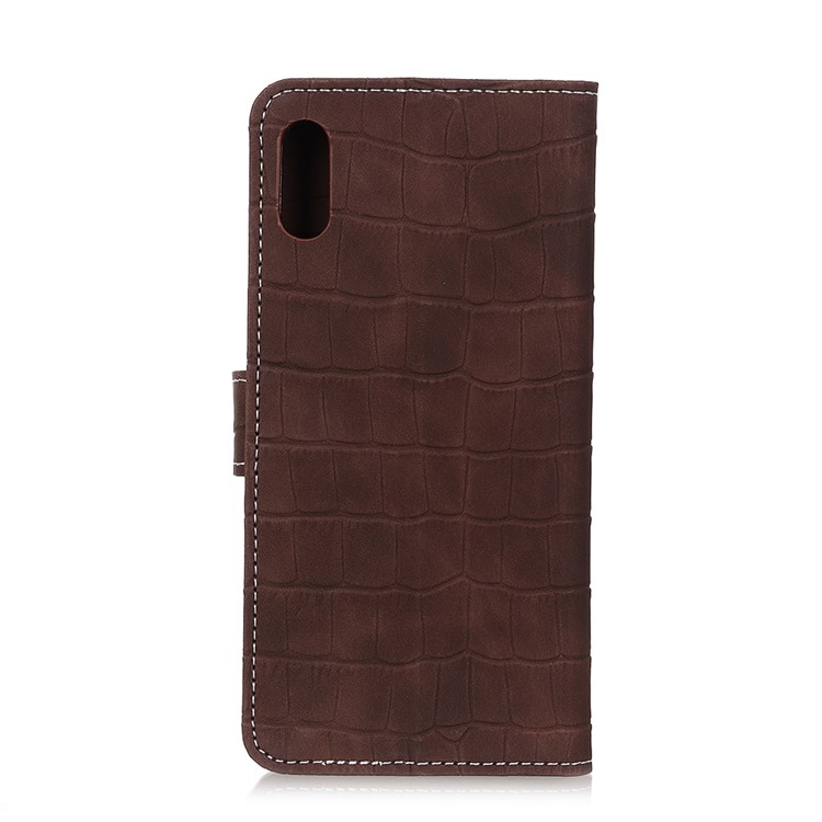 Crocodilo Superfície PU Carteira De Couro Telefone Case Para Huawei Honor 9X / 9X Pro - Castanho-3