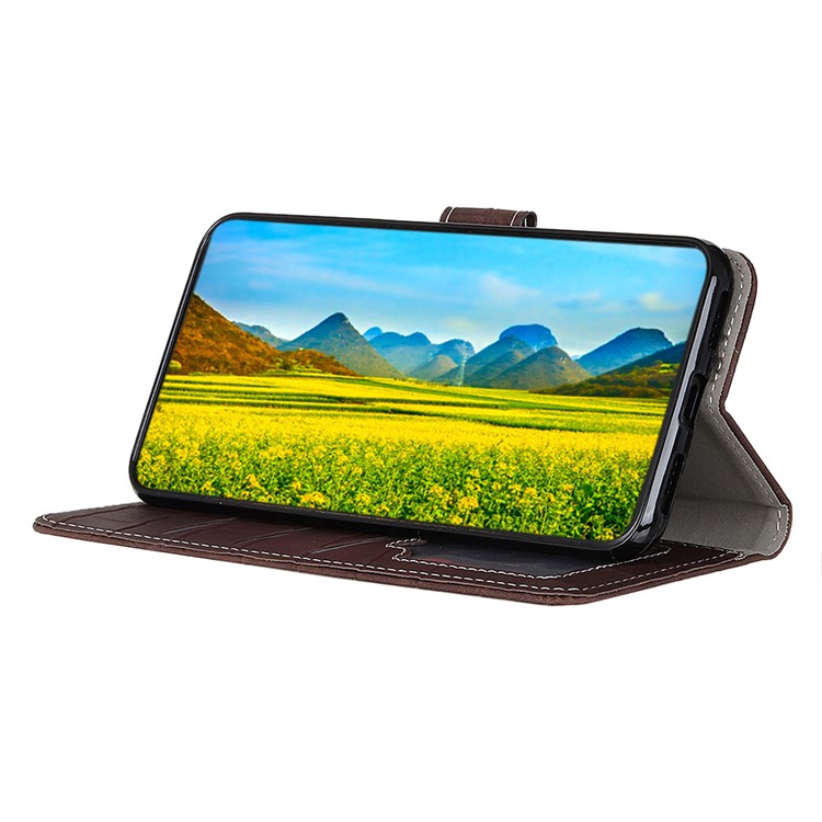 Crocodilo Superfície PU Carteira De Couro Telefone Case Para Huawei Honor 9X / 9X Pro - Castanho-8