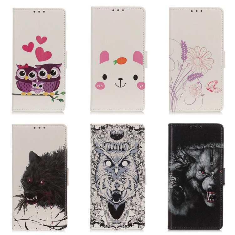 Pattern Printing Leather Wallet Case for Huawei Honor 9X / Honor 9X Pro - Owls and Hearts-7