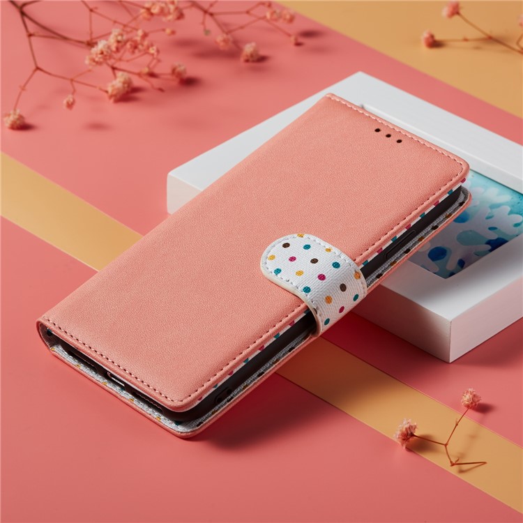 Vintage Style Dots Leather Phone Case with Strap for Huawei Y9 (2019)/Enjoy 9 Plus - Orange-10