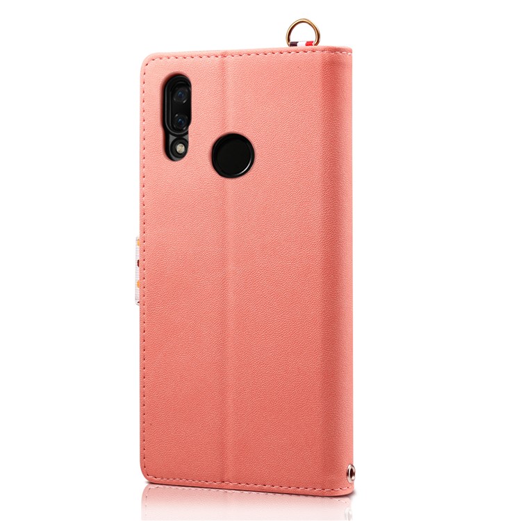 Vintage Style Dots Leather Phone Case with Strap for Huawei Y9 (2019)/Enjoy 9 Plus - Orange-2