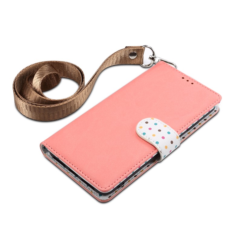 Vintage Style Dots Leather Phone Case with Strap for Huawei Y9 (2019)/Enjoy 9 Plus - Orange-6