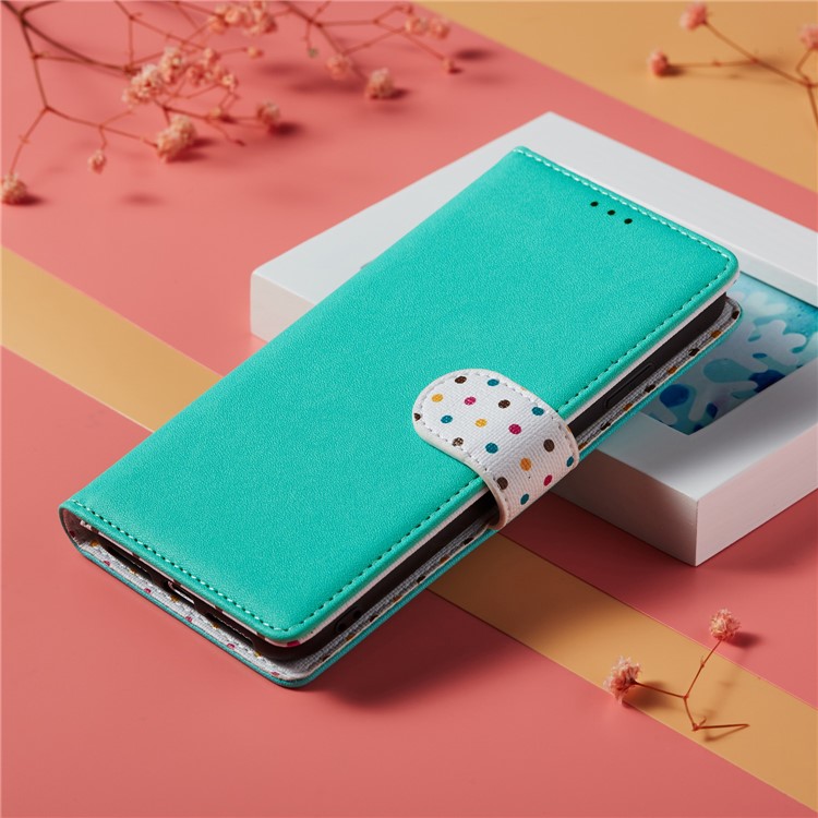 Vintage Style Dots Leather Phone Case with Strap for Huawei Y9 (2019)/Enjoy 9 Plus - Green-10