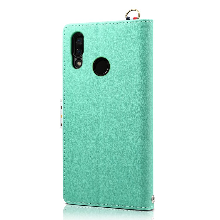 Vintage Style Dots Leather Phone Case with Strap for Huawei Y9 (2019)/Enjoy 9 Plus - Green-2