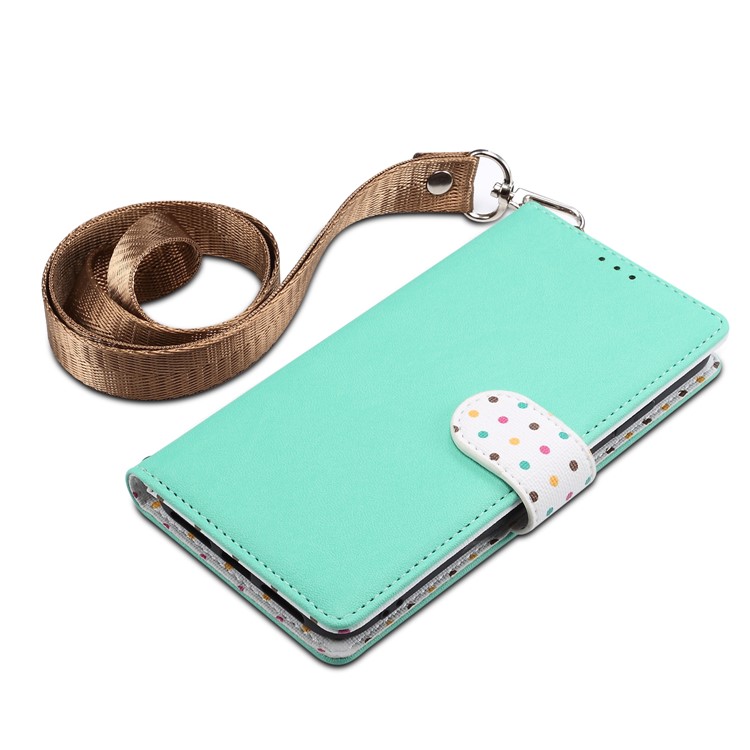 Vintage Style Dots Leather Phone Case with Strap for Huawei Y9 (2019)/Enjoy 9 Plus - Green-6