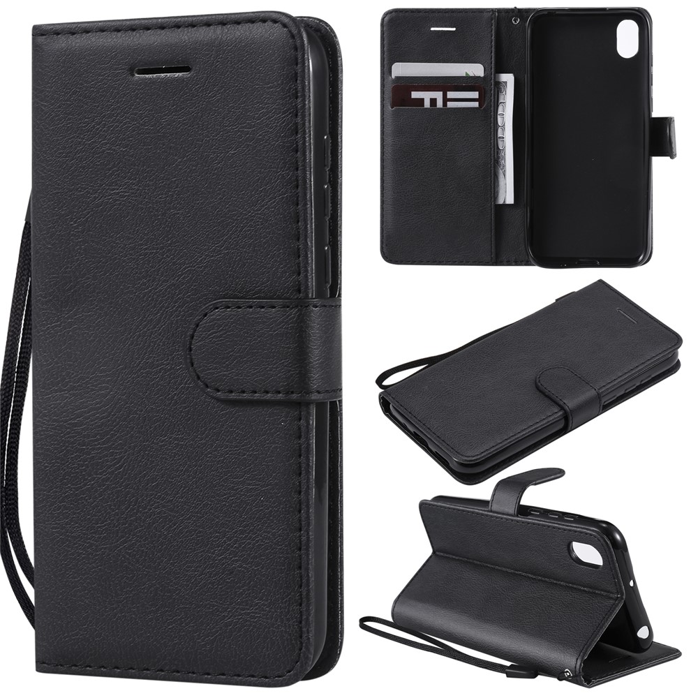 KT Leather Series-2 Wallet Leather Stand Case Pour Huawei Y5 (2019) / Honneur 8 - le Noir