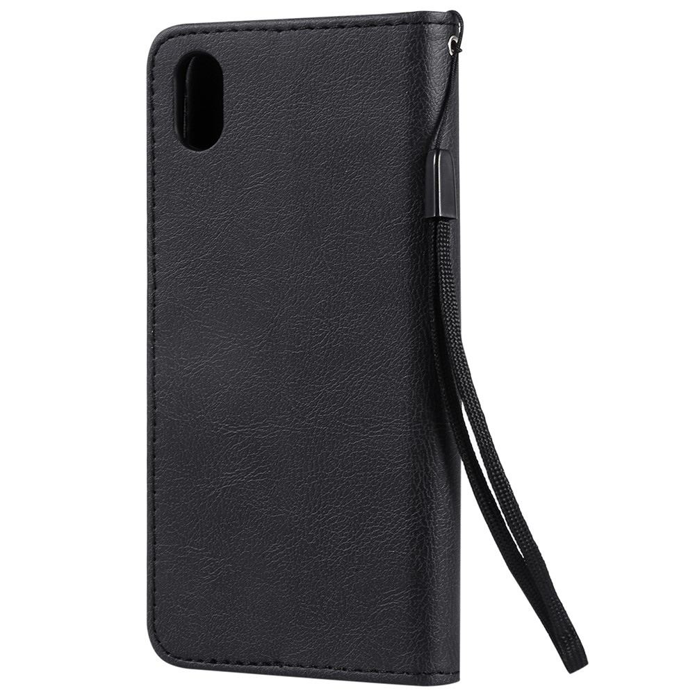 KT Leather Series-2 Wallet Leather Stand Case Para Huawei Y5 (2019) / Honor 8s - Negro