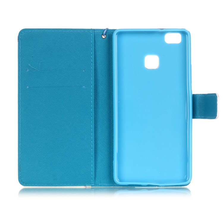 Patterned Leather Wallet Case for Huawei P9 Lite - Quill Pen-7