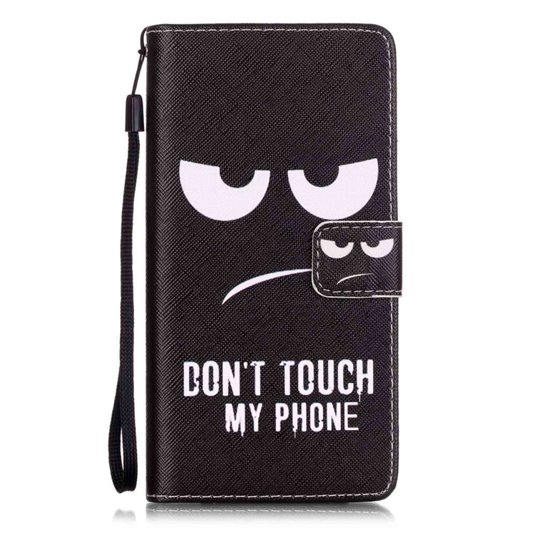 Patterned Leather Wallet Cover for Huawei P9 Lite - Big Eyes & Warning-1
