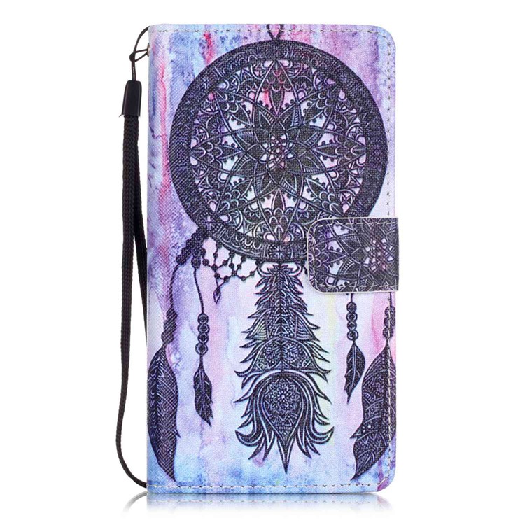 Patterned Leather Card Slots Cover for Huawei P9 Lite - Black Dream Catcher-1