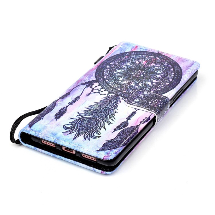 Patterned Leather Card Slots Cover for Huawei P9 Lite - Black Dream Catcher-4