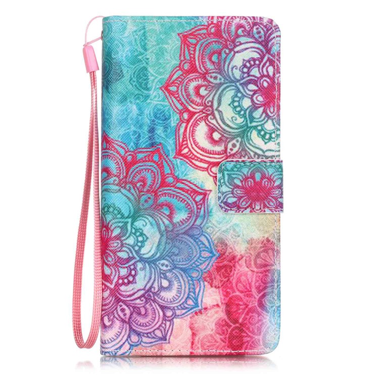 Patterned Leather Magnetic Case for Huawei P9 Lite - Henna Lotus-1