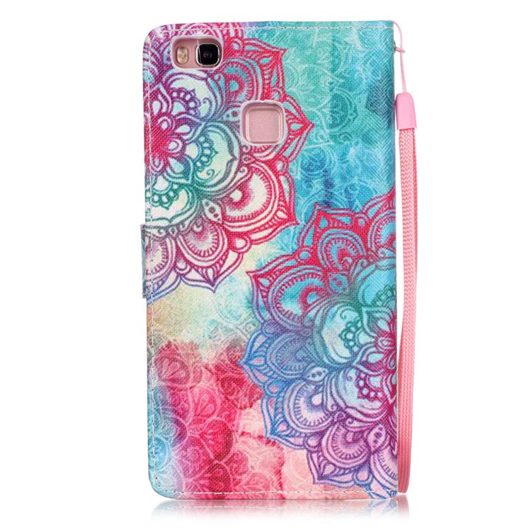 Patterned Leather Magnetic Case for Huawei P9 Lite - Henna Lotus-2