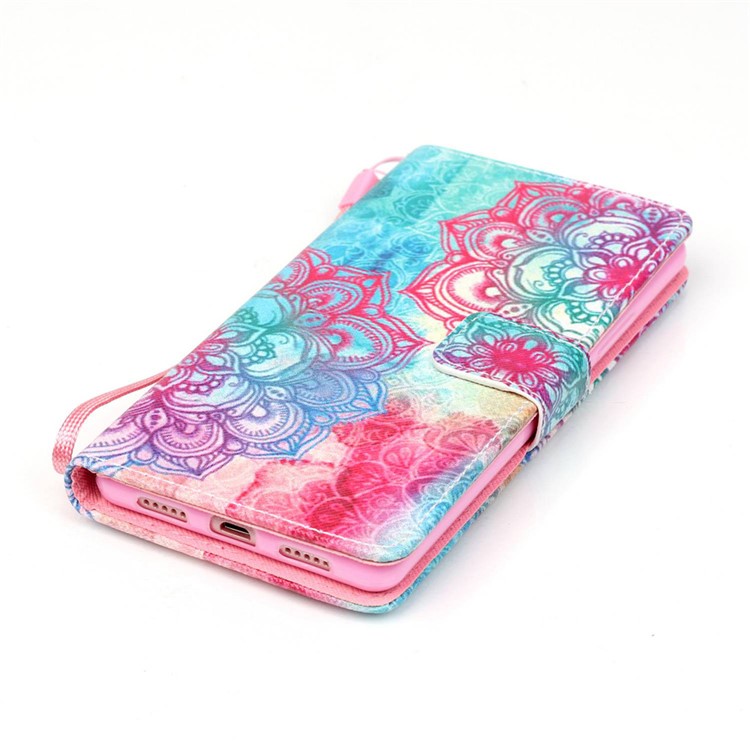 Patterned Leather Magnetic Case for Huawei P9 Lite - Henna Lotus-4