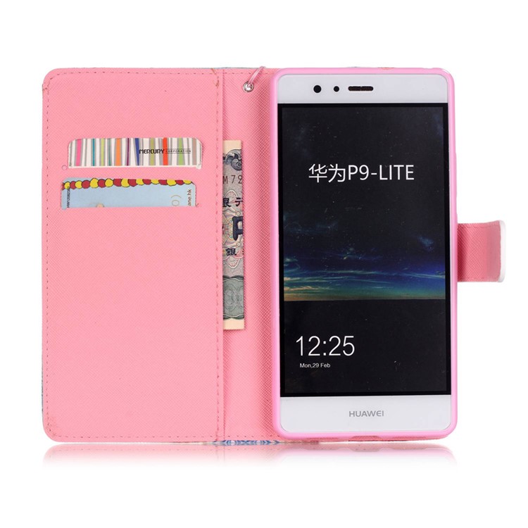 Patterned Leather Magnetic Case for Huawei P9 Lite - Henna Lotus-6