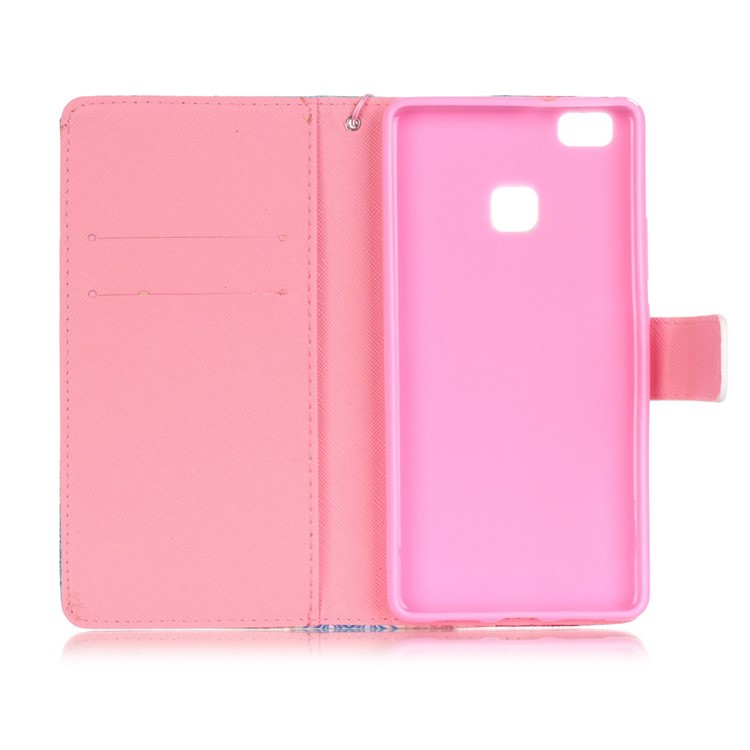 Patterned Leather Magnetic Case for Huawei P9 Lite - Henna Lotus-7
