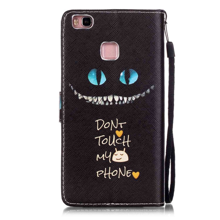 Patterned Leather Magnetic Cover for Huawei P9 Lite - Do not Touch My Phone-2