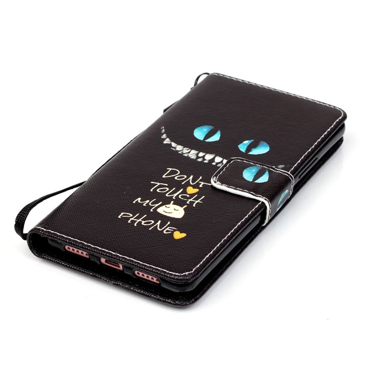 Patterned Leather Magnetic Cover for Huawei P9 Lite - Do not Touch My Phone-4