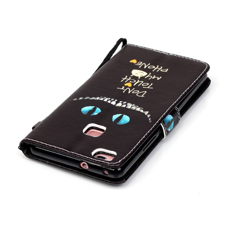 Patterned Leather Magnetic Cover for Huawei P9 Lite - Do not Touch My Phone-5