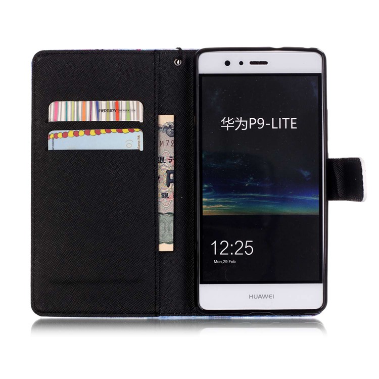 Patterned Leather Magnetic Cover for Huawei P9 Lite - Do not Touch My Phone-6