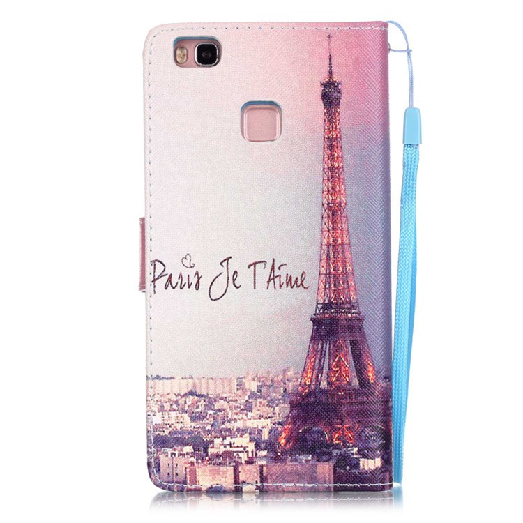 Patterned Leather Stand Case for Huawei P9 Lite - Paris Eiffel Tower-2