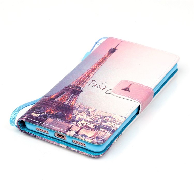 Patterned Leather Stand Case for Huawei P9 Lite - Paris Eiffel Tower-4