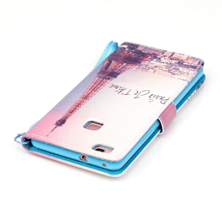 Patterned Leather Stand Case for Huawei P9 Lite - Paris Eiffel Tower-5