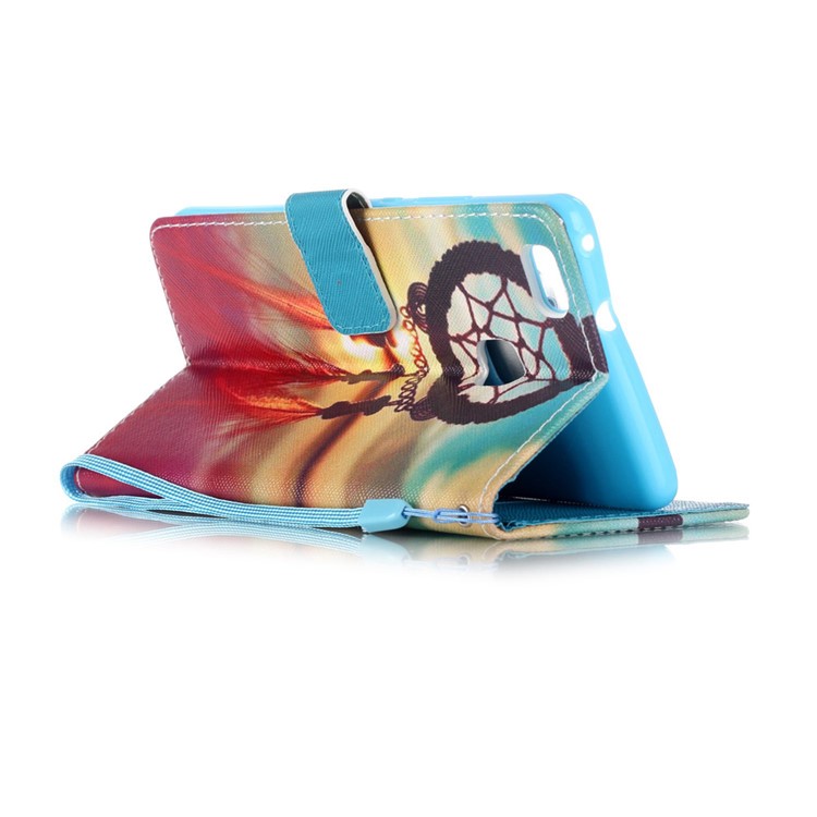 Patterned Leather Wallet Shell for Huawei P9 Lite - Dream Catcher & Sunset-3