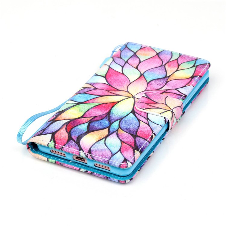Patterned Leather Stand Phone Cover for Huawei P9 Lite - Flower Petals-4
