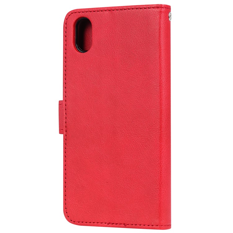 Magnetic Detachable 2-in-1 Leather Wallet Stand Shell for Huawei Honor 8S/Y5 (2019) - Red-3