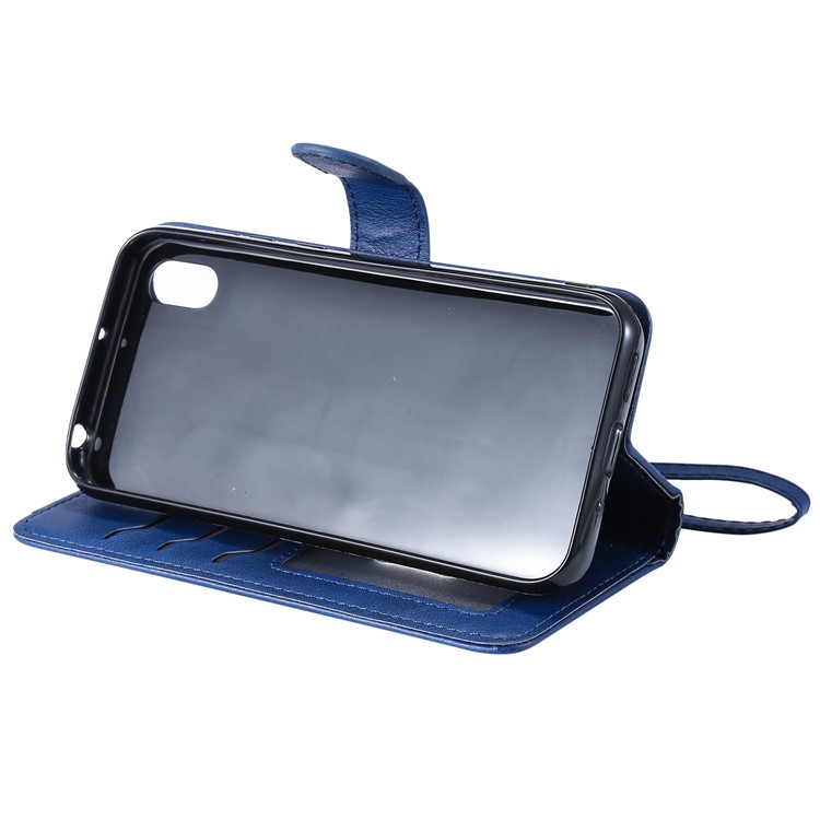 Magnetic KT Leather Series-3 Stand de Billetera de Cuero Netenitable 2 en 1 Para Huawei Honor 8S/Y5 (2019) - Azul