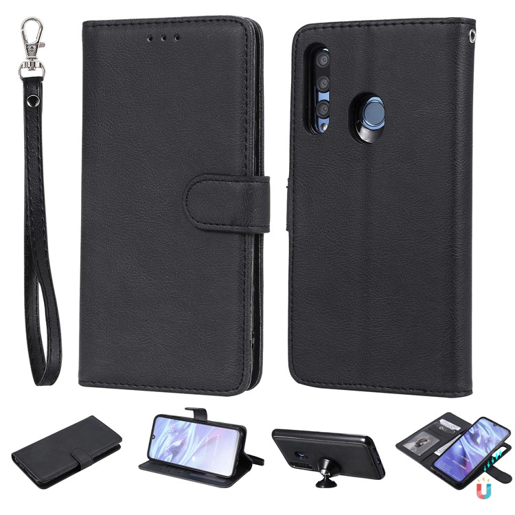 Magnetic Detachable 2-in-1 Wallet Stand Leather Shell for Huawei Honor 10i/P Smart+ 2019 - Black-1