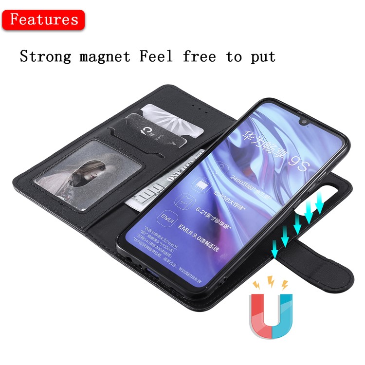 Magnetic Detachable 2-in-1 Wallet Stand Leather Shell for Huawei Honor 10i/P Smart+ 2019 - Black-8