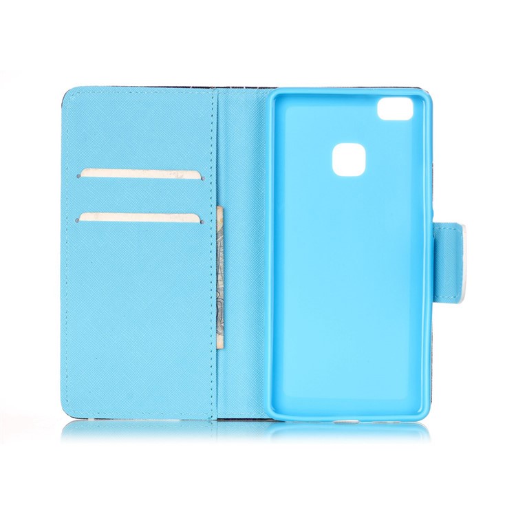 Cross Pattern Wallet Leather Stand Cover for Huawei P9 Lite - Quote Never Stop Dreaming-6