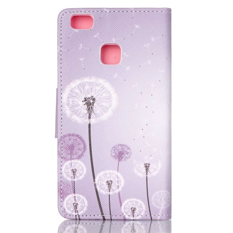 Cross Pattern Leather Card Holder Case for Huawei P9 Lite - Dandelion Pattern-2