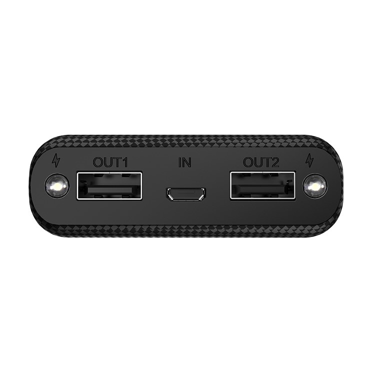 HOCO B20 10000mAh Dual-USB Power Bank Portable Charger with LED Flashlight Function - Black-2