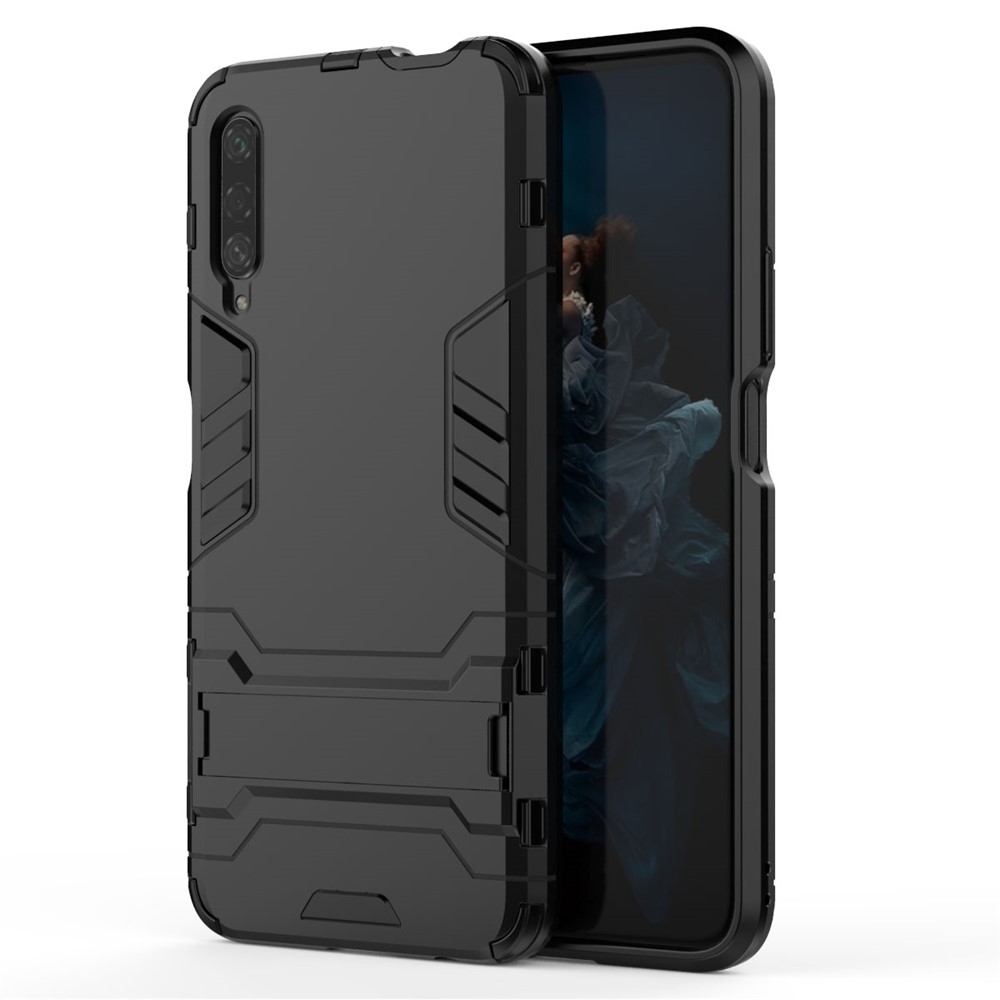 Plastic + TPU Hybrid Phone Case with Kickstand for Huawei Honor 9X Pro - Black-2