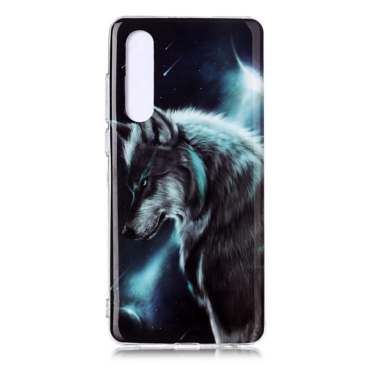 Pattern Printing IMD TPU Back Case for Huawei P30 - Wolf-2