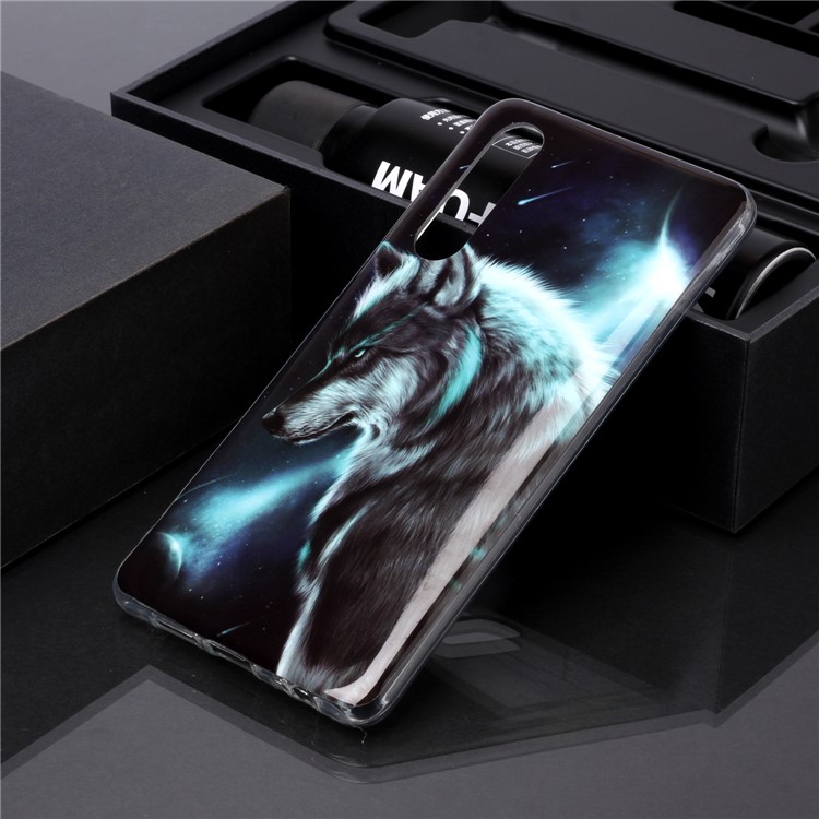 Pattern Printing IMD TPU Back Case for Huawei P30 - Wolf-5