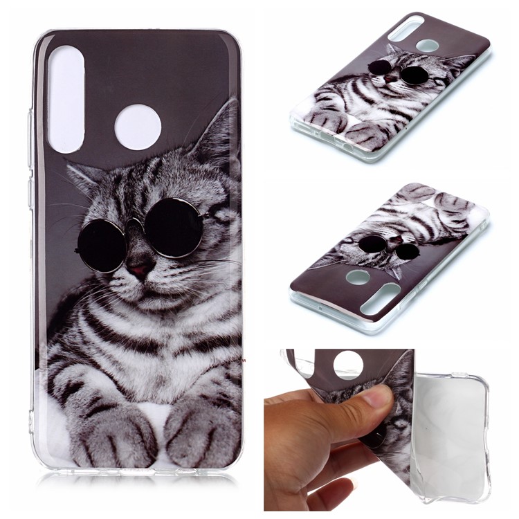 Animal Pattern IMD TPU Protective Case for Huawei P30 Lite - Cat-1