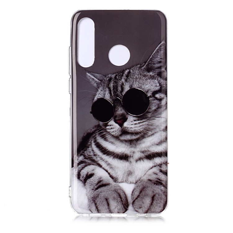 Animal Pattern IMD TPU Protective Case for Huawei P30 Lite - Cat-2