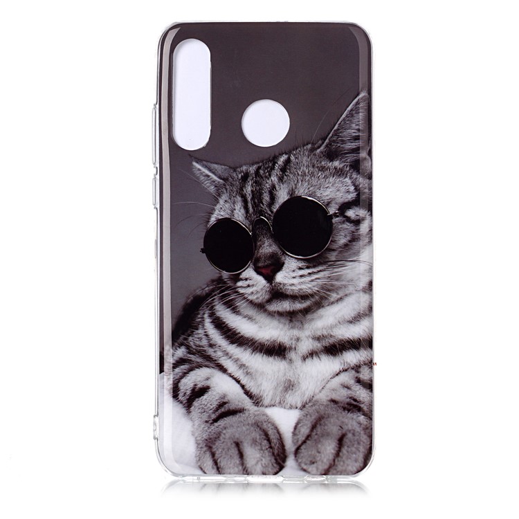 Modello Animale IMD TPU Custodia Protettiva Per Huawei P30 Lite - Gatto-2