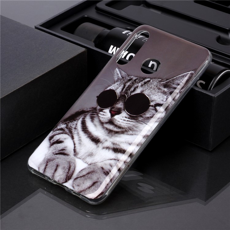 Modello Animale IMD TPU Custodia Protettiva Per Huawei P30 Lite - Gatto-5