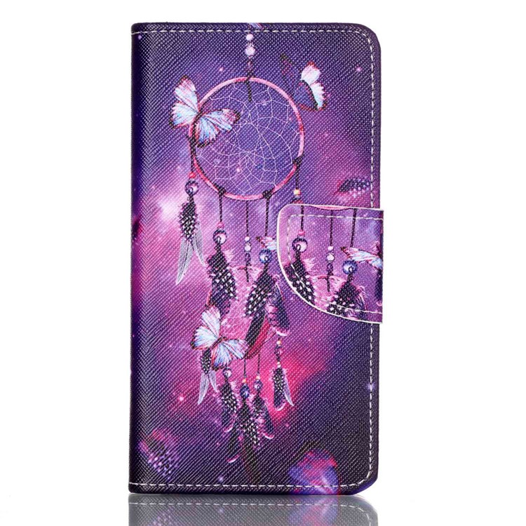 Cross Pattern Leather Stand Cover with Card Slots for Huawei P9 - Dream Catcher-1