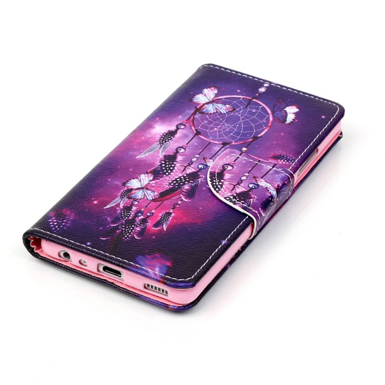 Cross Pattern Leather Stand Cover with Card Slots for Huawei P9 - Dream Catcher-3